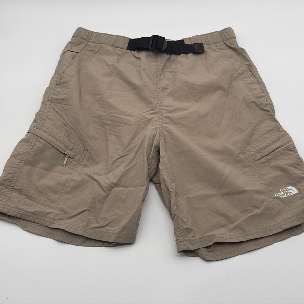 Men's Small The North Face Beige Nylon Belted Cargo Hiking Shorts Gorpcore Hike